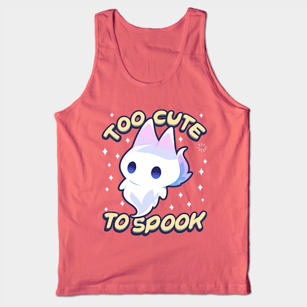 Too Cute To Spook Little Halloween Fox Ghost Tank Top by RuftupDesigns